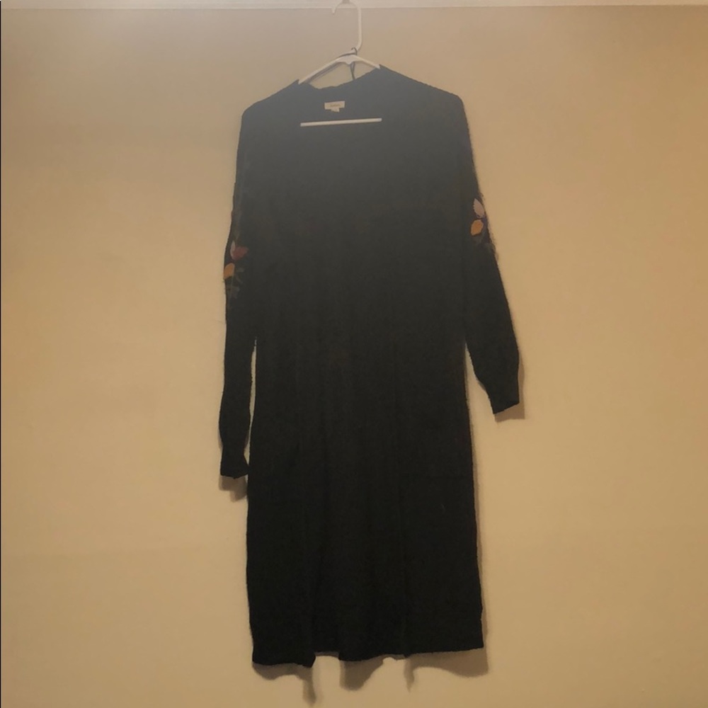 Black mid calf knitted cardigan